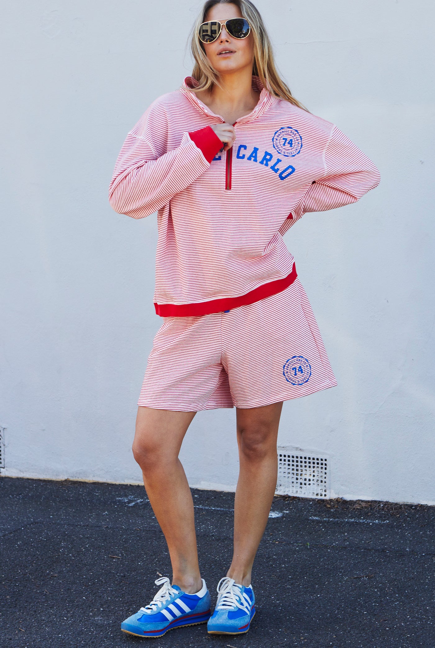 RIVIERA RED STRIPE SWEAT - RED/WHITE STRIPE