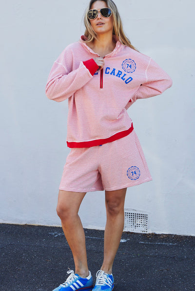 RIVIERA STRIPE RED/WHITE SHORT