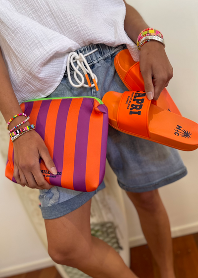 LARGE ORANGE/PURPLE POUCH