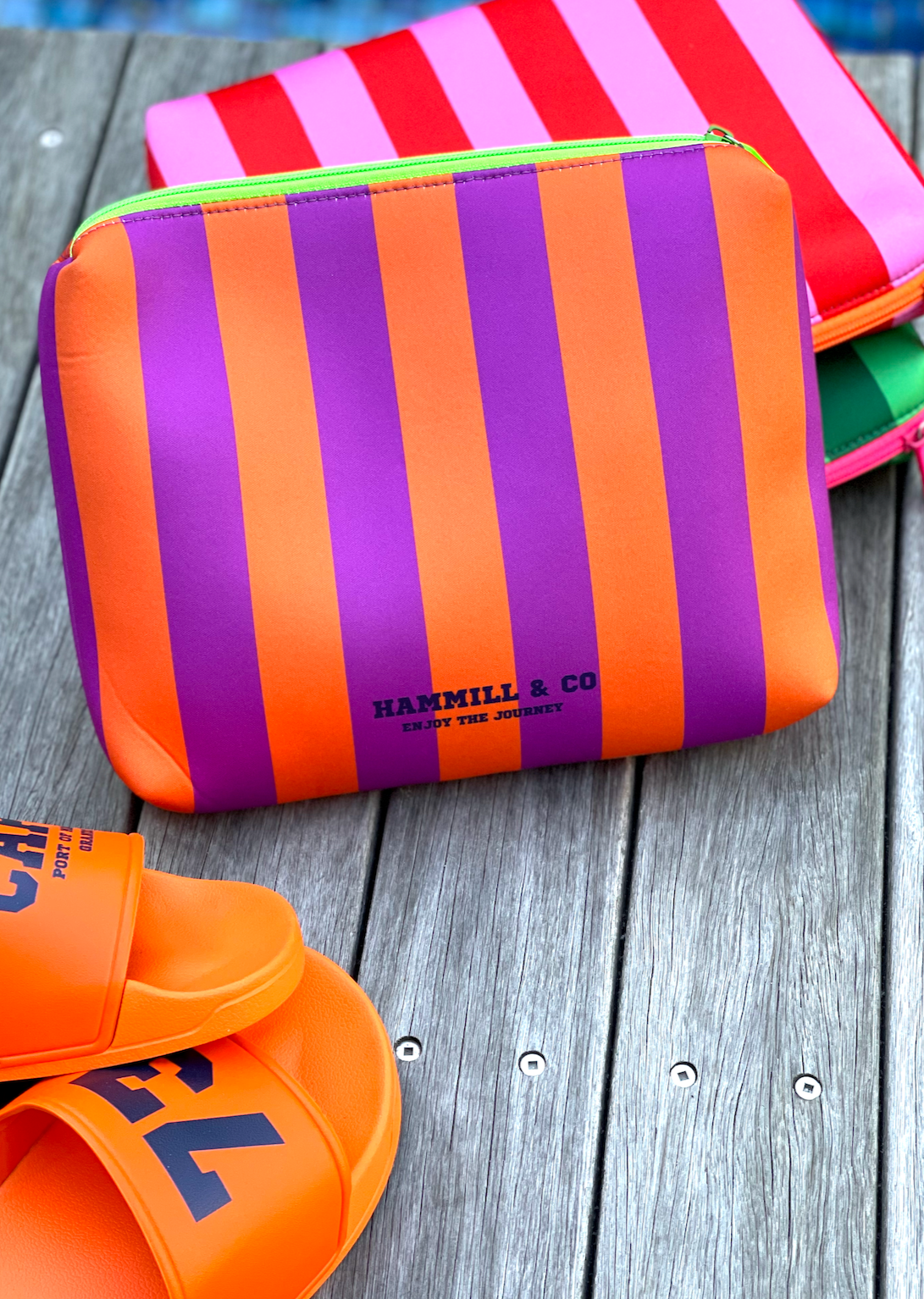 LARGE ORANGE/PURPLE POUCH